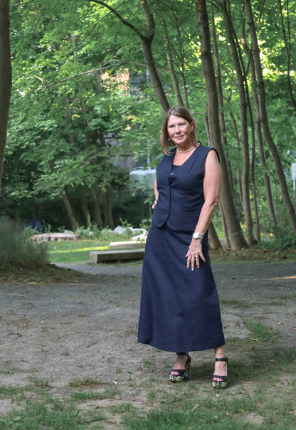 Lolona Linen Skirt - Navy