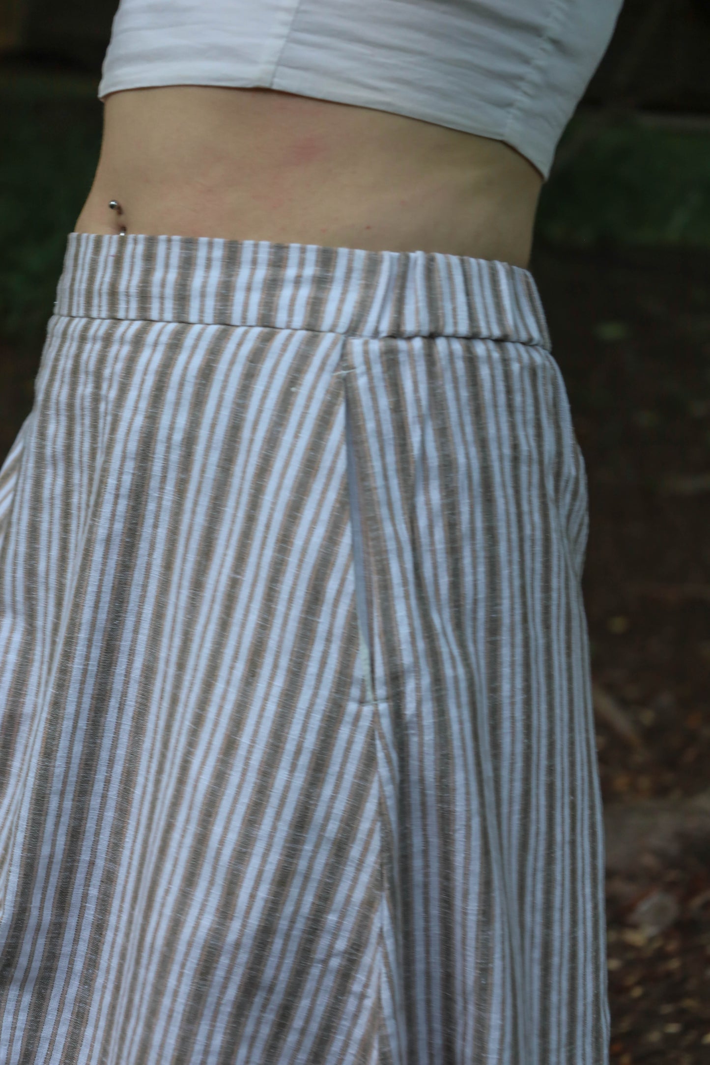 Lolona Linen Skirt - Vintage Stripe