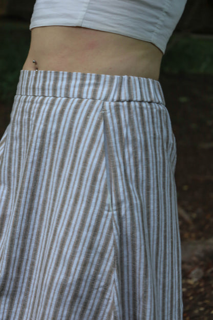 Lolona Linen Skirt - Vintage Stripe