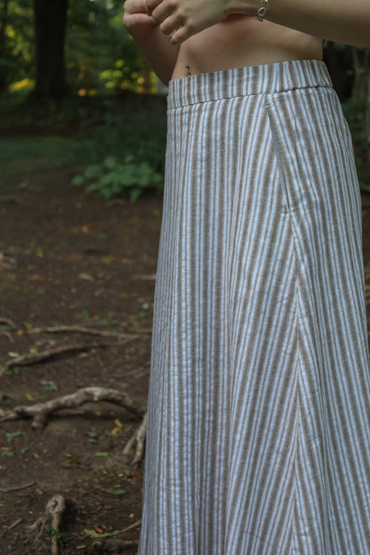 Lolona Linen Skirt - Vintage Stripe