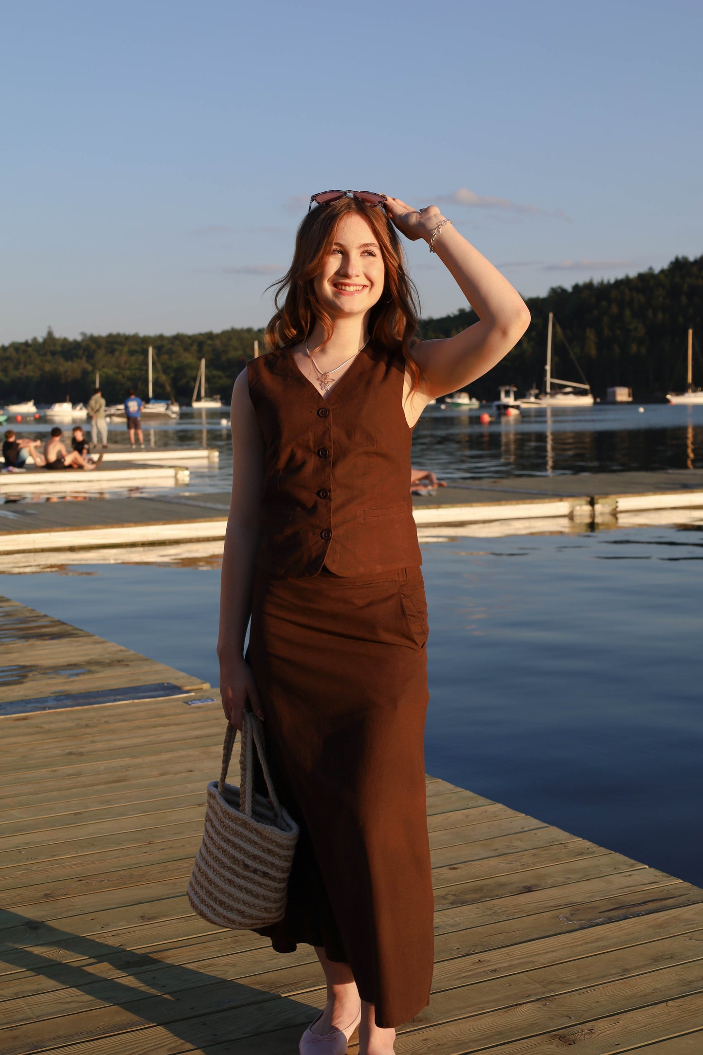 Lolona Linen Skirt - Brown