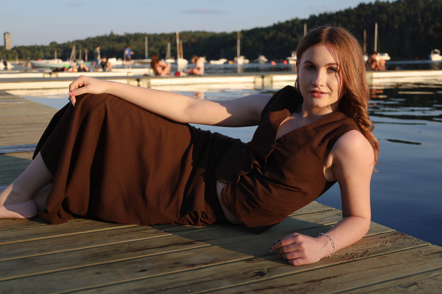 Lolona Linen Skirt - Brown