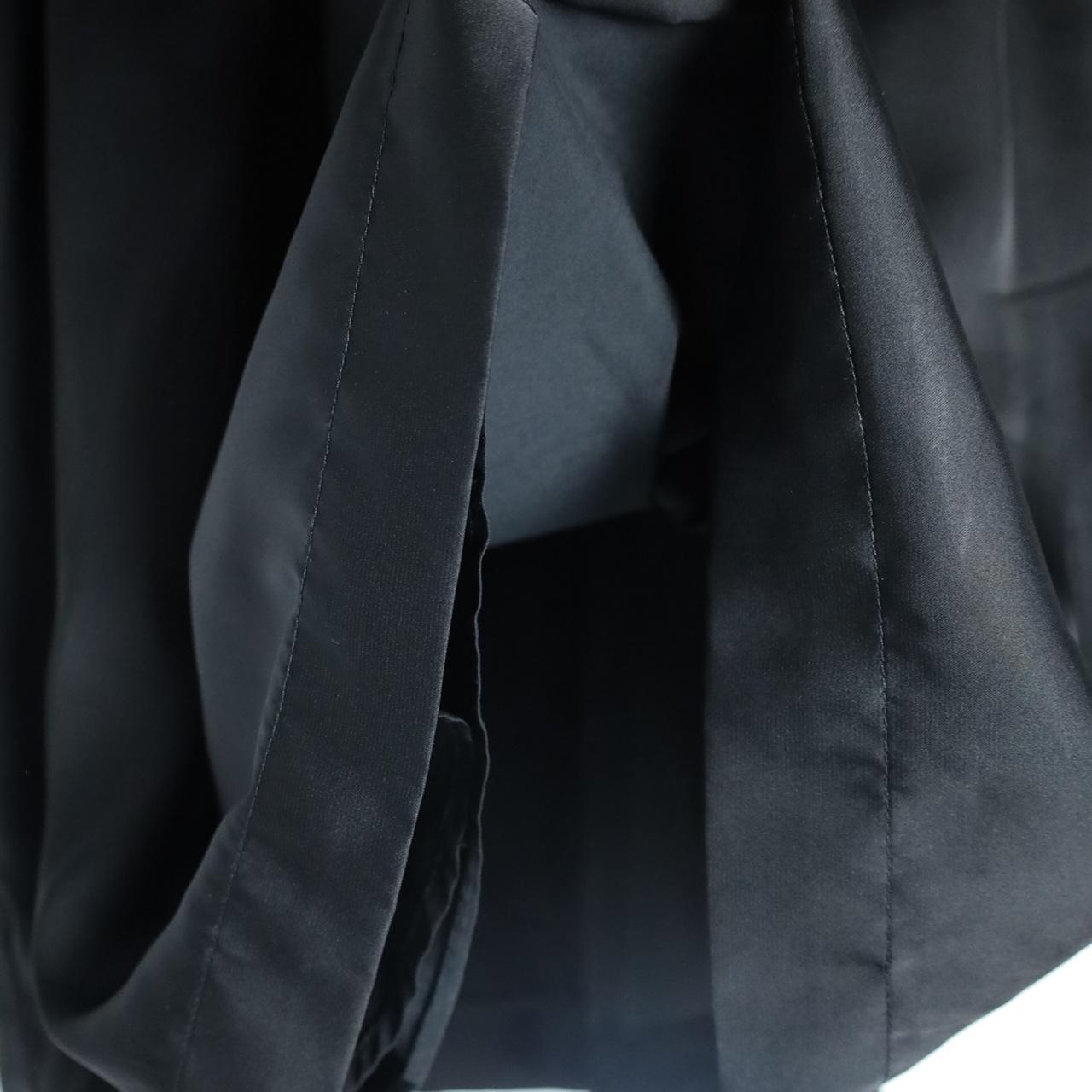 Frank & Oak Solid Black Satin Halter Dress