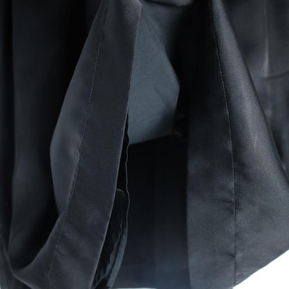 Frank & Oak Solid Black Satin Halter Dress