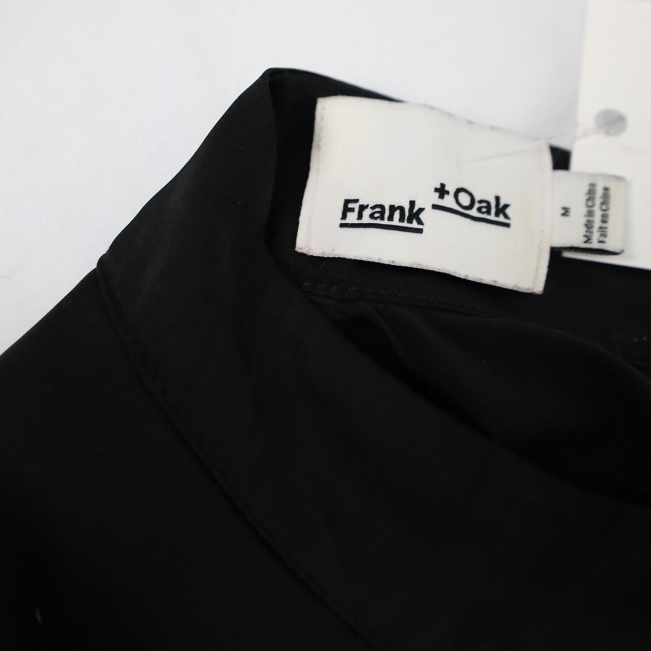 Frank & Oak Solid Black Satin Halter Dress