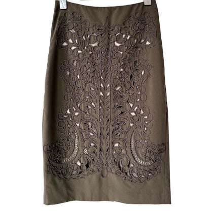 Karen Millen Green Hole-out Pencil Skirt