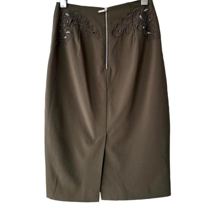 Karen Millen Green Hole-out Pencil Skirt