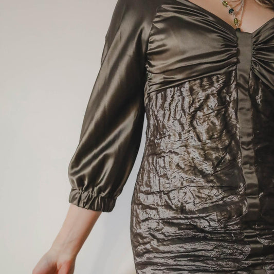 Nicole Miller Collection Ruched Silk Cocktail Dress