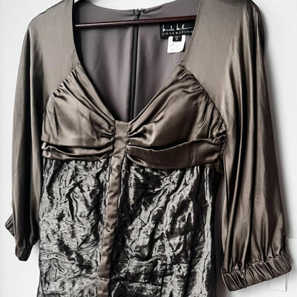 Nicole Miller Collection Ruched Silk Cocktail Dress