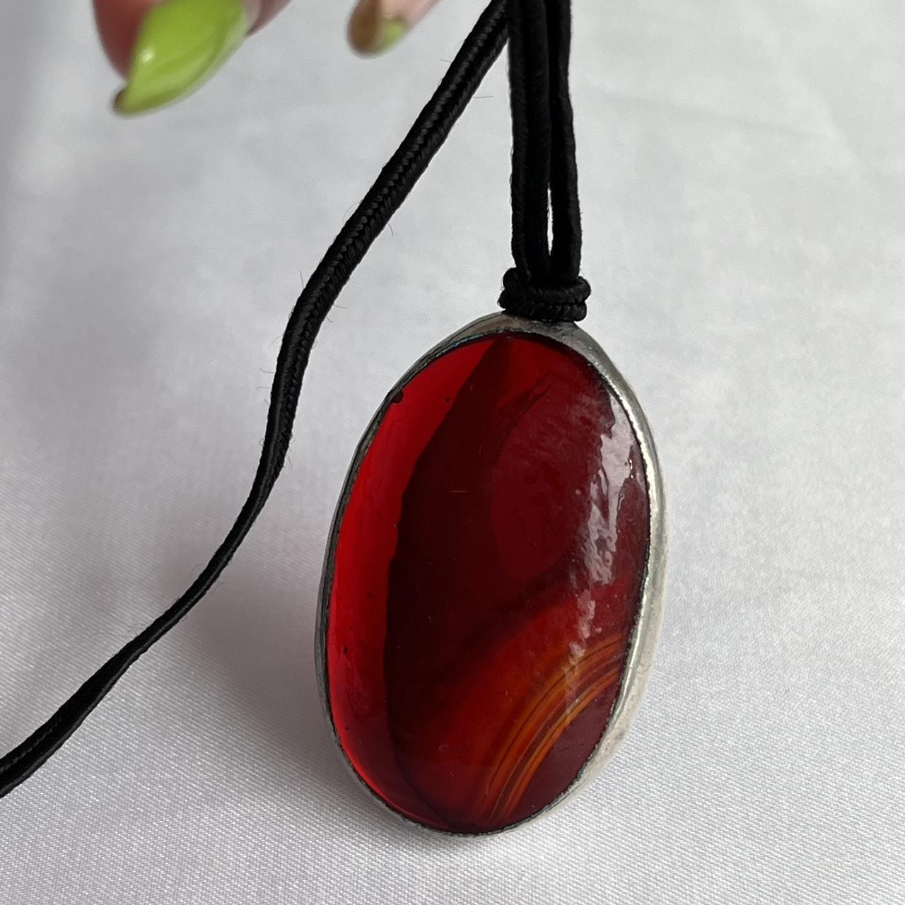 Red Agate Gemstone Pendant