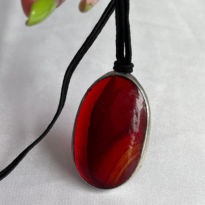 Red Agate Gemstone Pendant