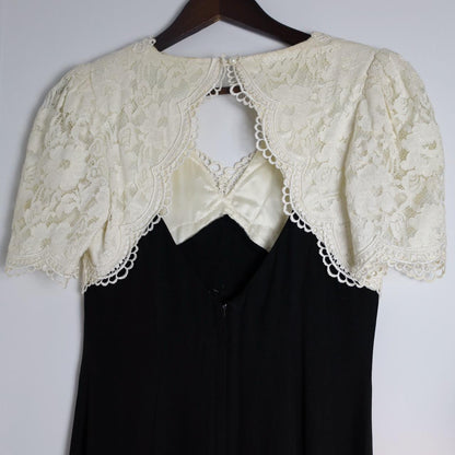 Scott McClintock Vintage 90's Lace Neckline Formal Maxi Dress