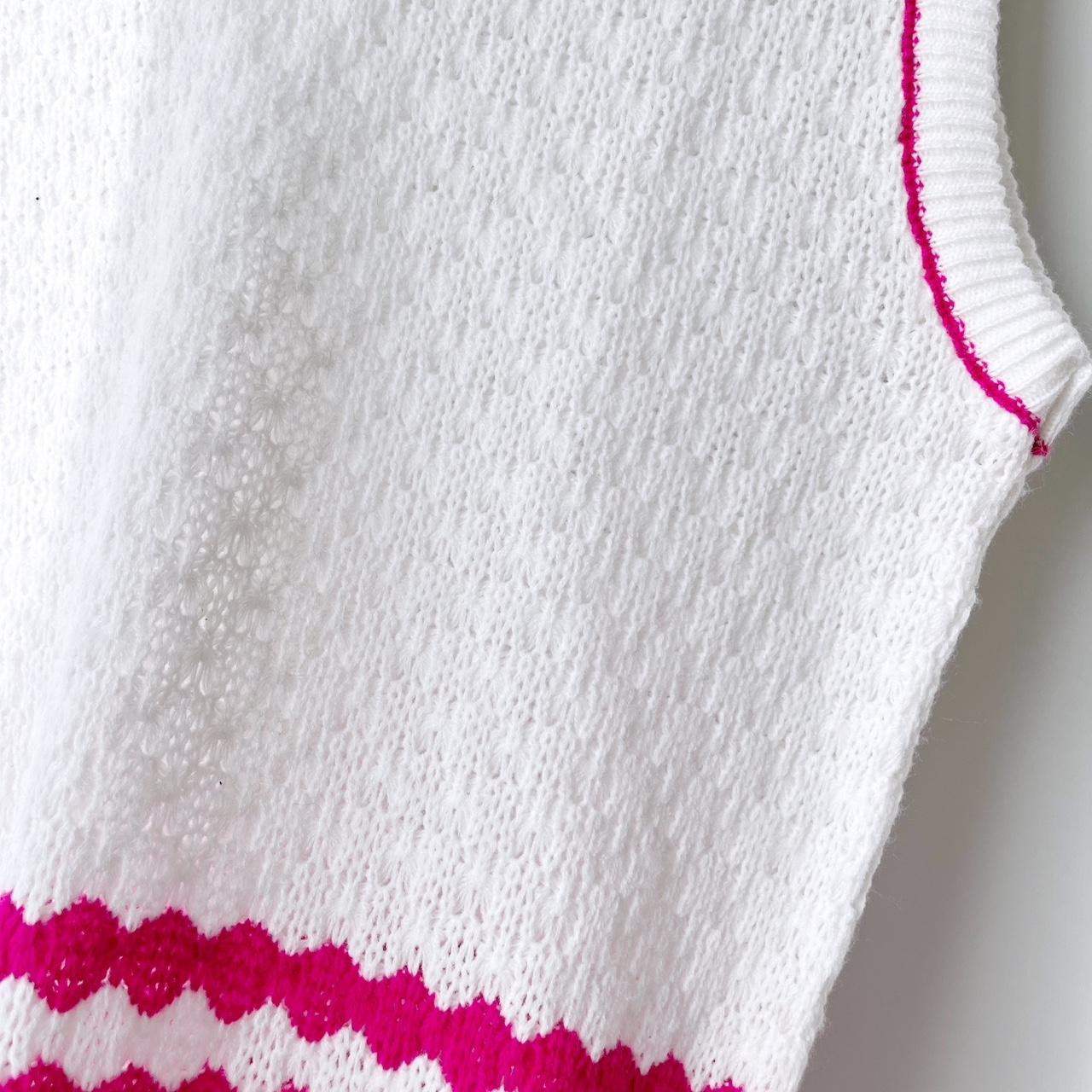 Vintage Sears Pink Striped Cableknit Vest