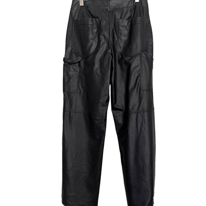 Zara Faux Leather Straight Leg Cargo Pants