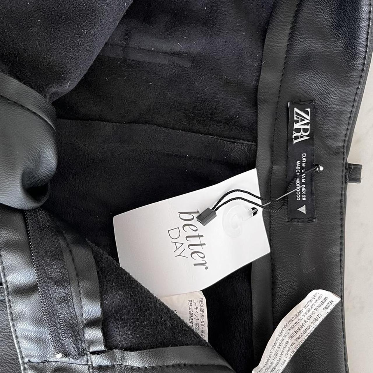 Zara Faux Leather Straight Leg Cargo Pants