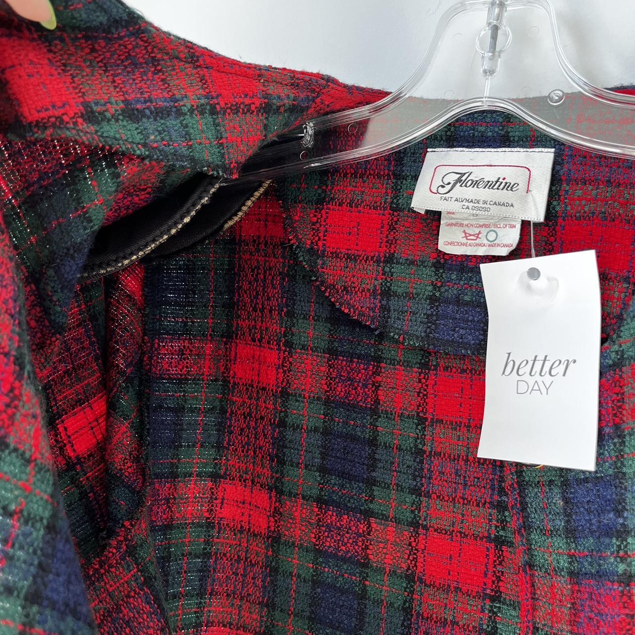 Vintage 1980’s Plaid Red Green Cropped Blazer