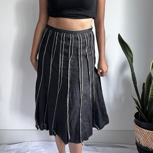 Carole Little 100% Linen Accordion Pleated Skirt