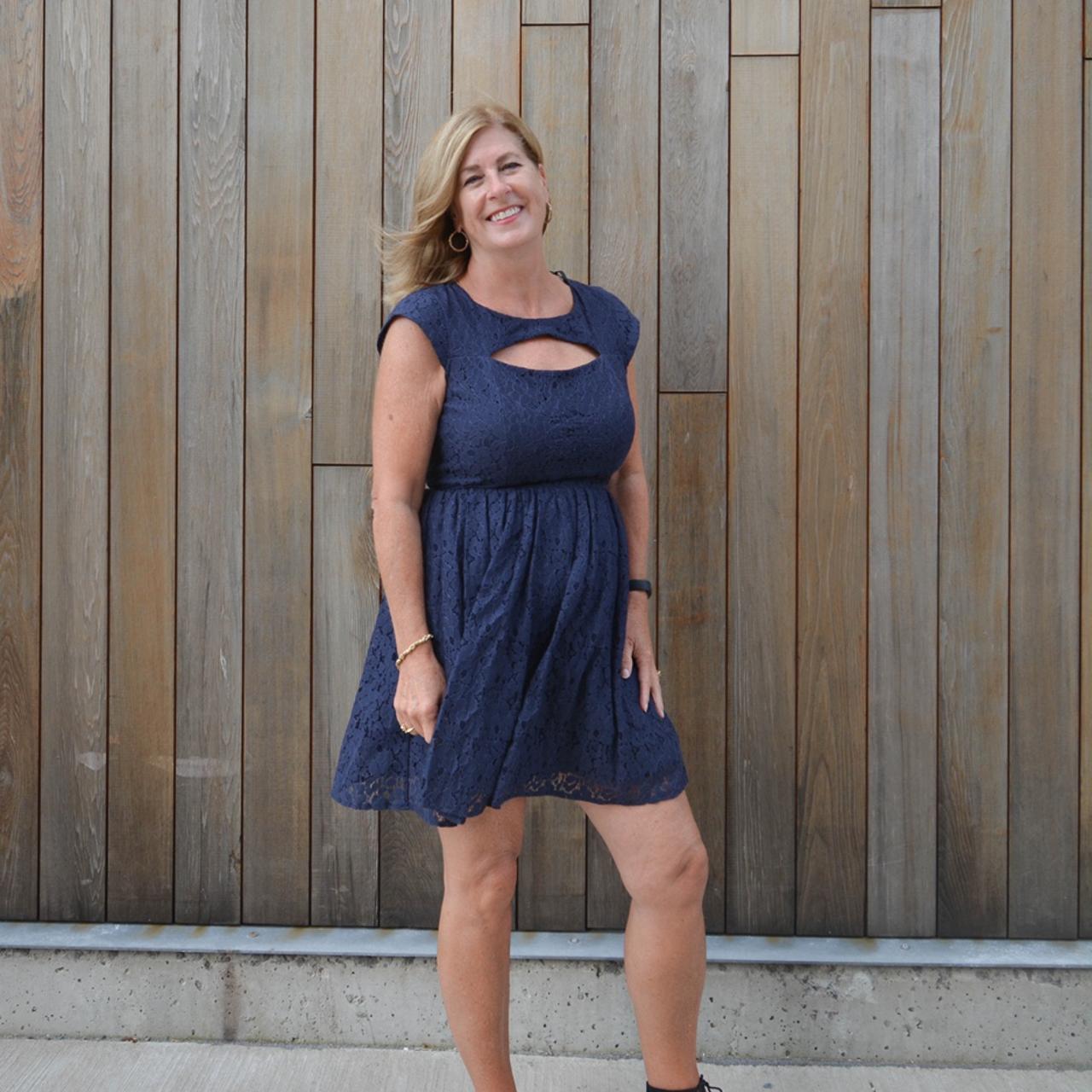 City Studio Navy Cut-out Dress