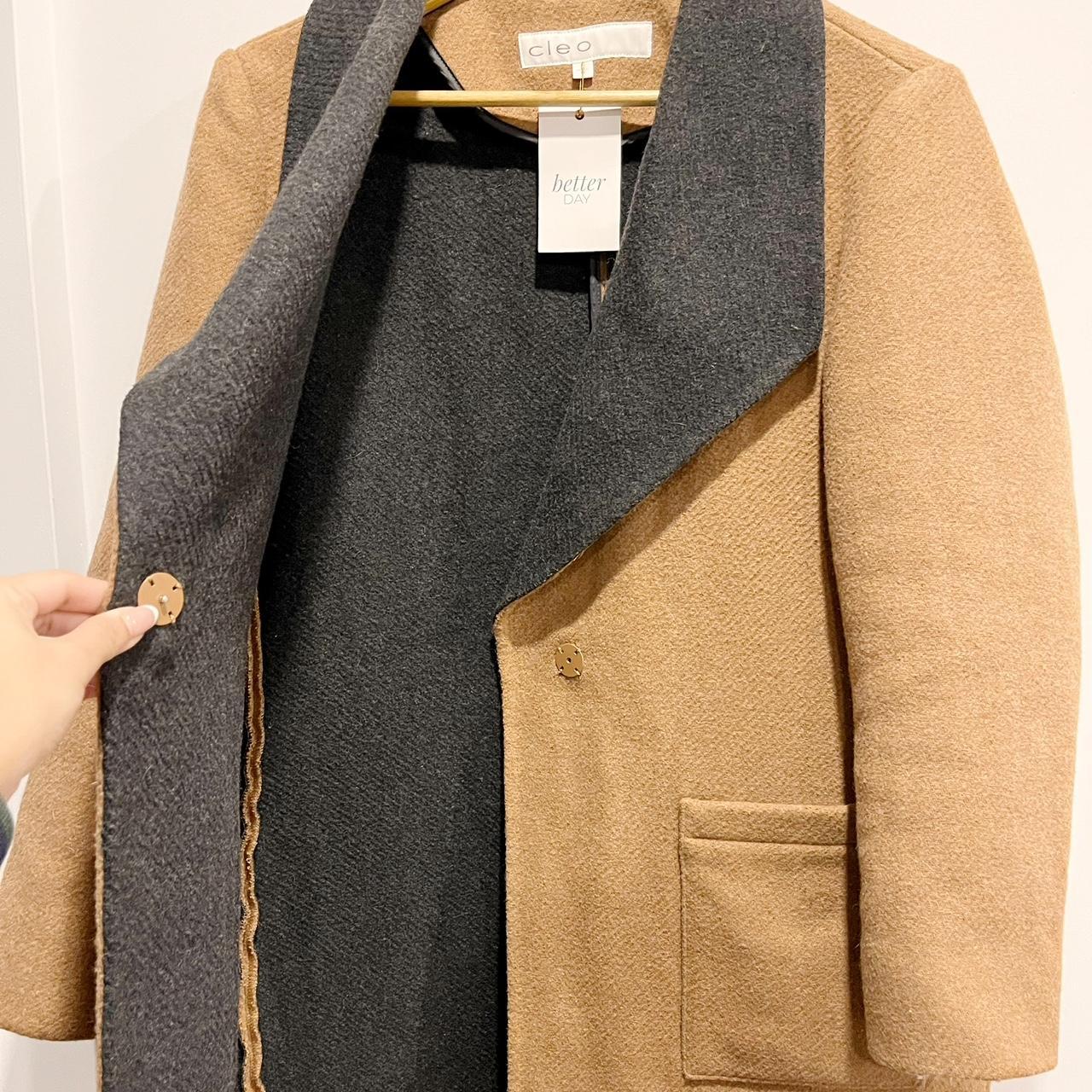 Cleo Brown & Black Two Tone Wool Blend Coat
