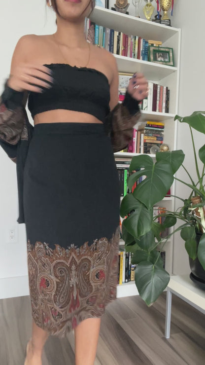 Vintage Della Spiga Made in Canada Blouse & Skirt Set