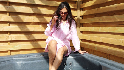 Akashi Linen Shirt Dress - Light Pink